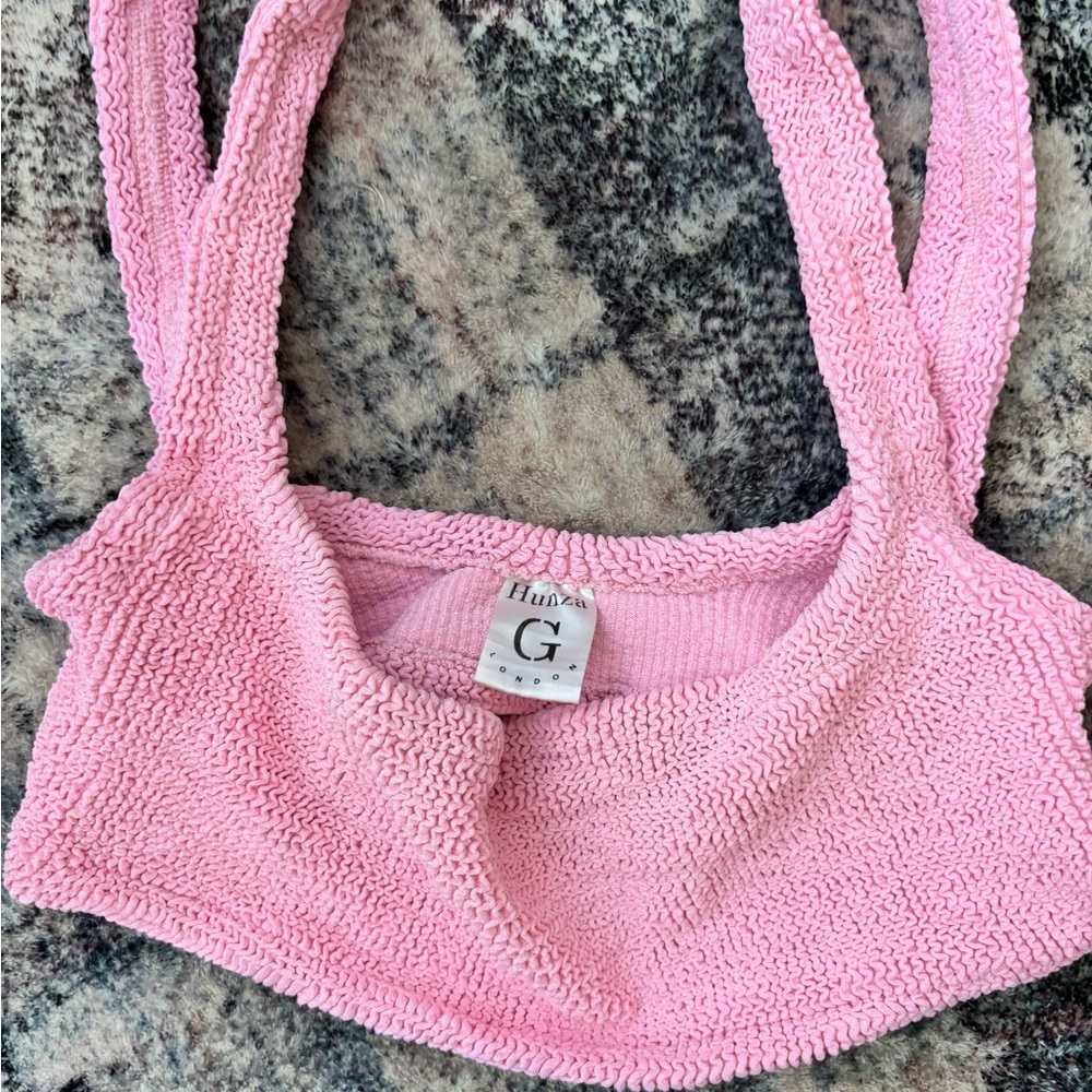 Hunza G Textured Pink Bikini Top